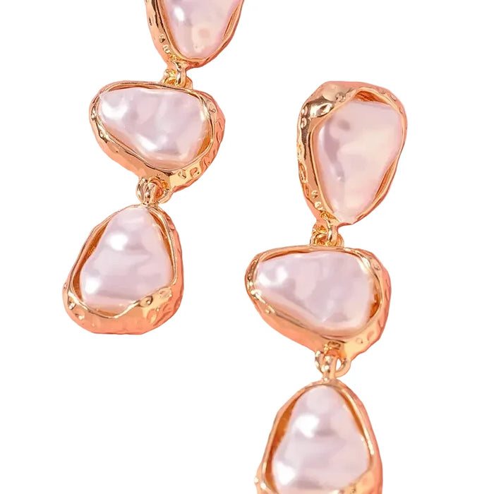 Gold Pearl Drop Earrings