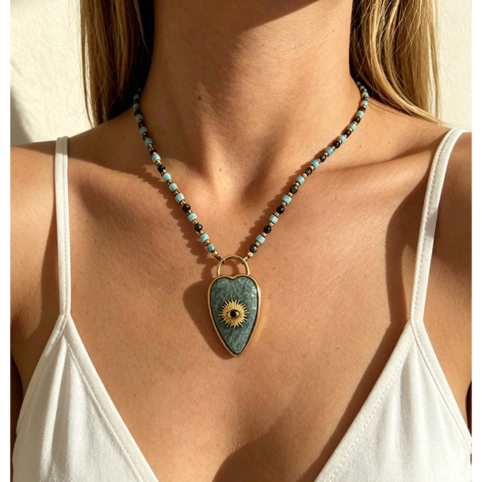 Evil Eye Heart Necklace