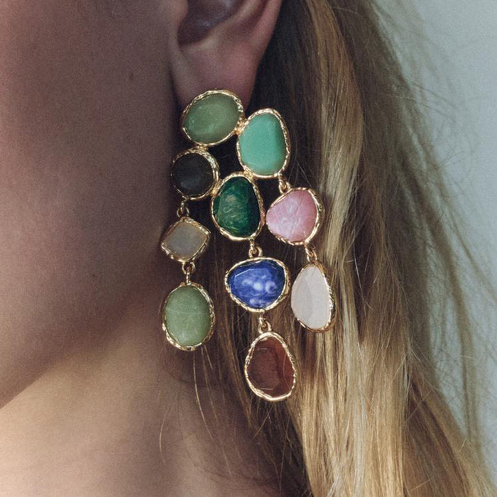 Gemstone Drop  Earrings