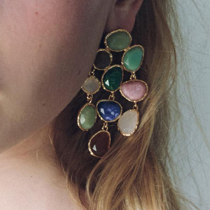 Gemstone Drop  Earrings