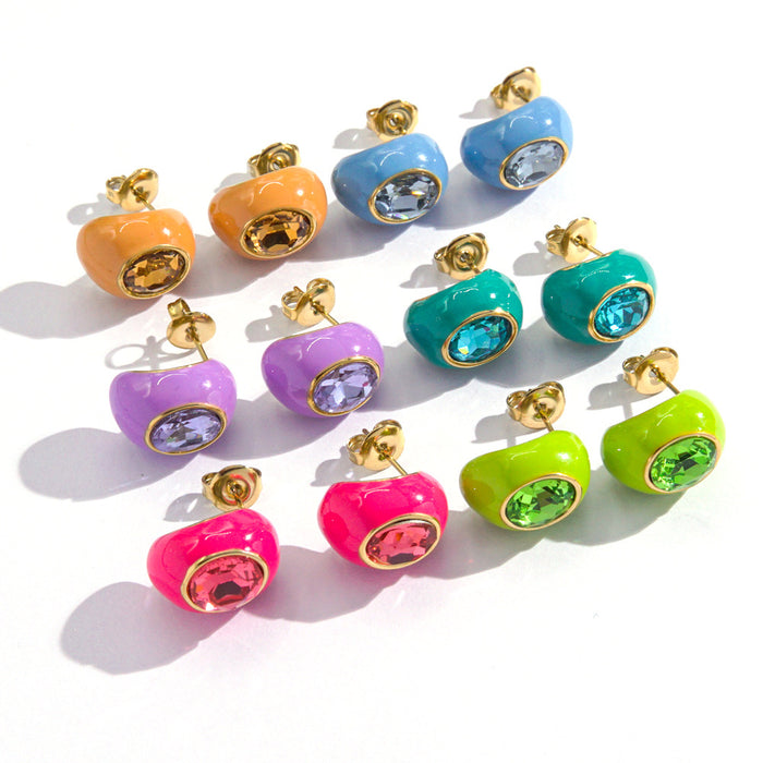 Huggie Crystal Stud Earrings