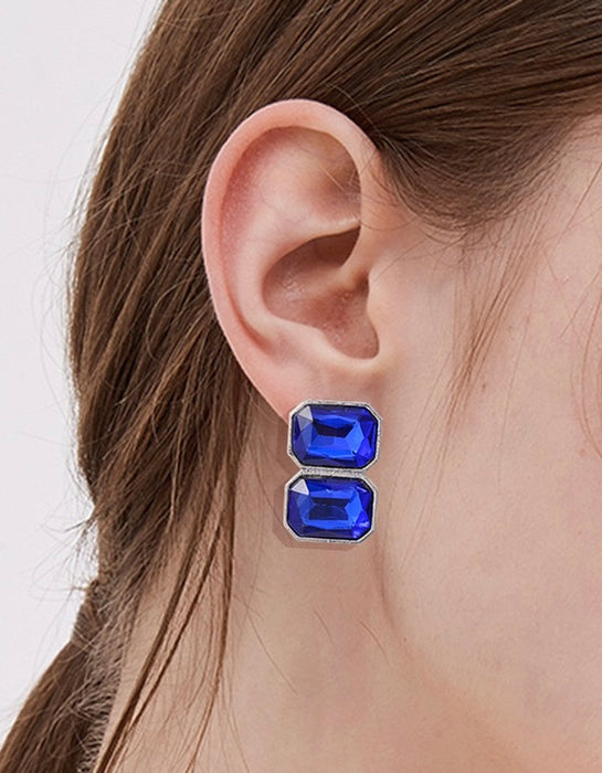 Crystal Square Drop Earrings