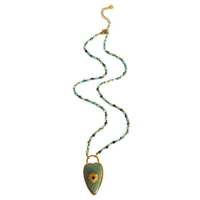 Evil Eye Heart Necklace
