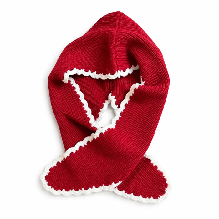 Scallop Trim Balaclava Hooded Scarf