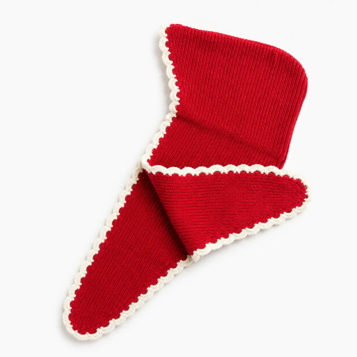 Scallop Trim Balaclava Hooded Scarf