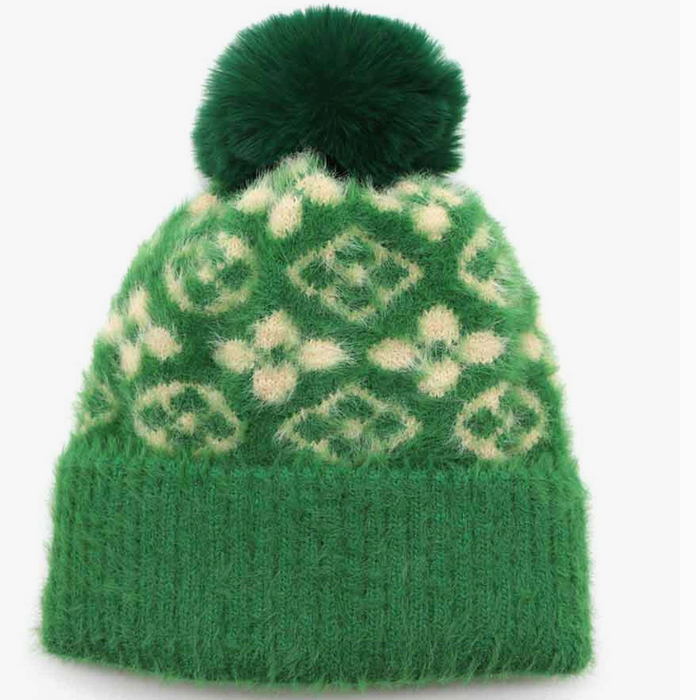 Flower Pom Pom Beanie