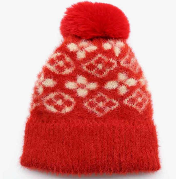 Flower Pom Pom Beanie
