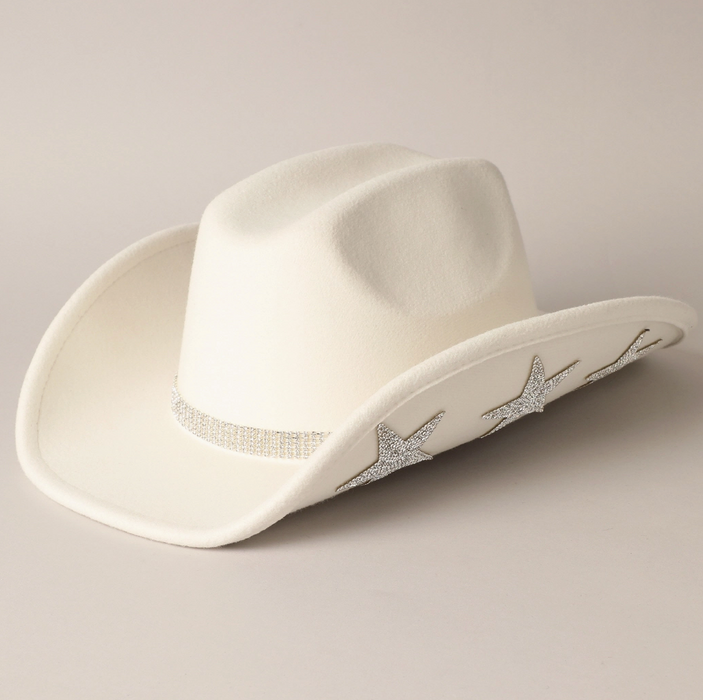 Rhinestone Trim Cowboy Hat