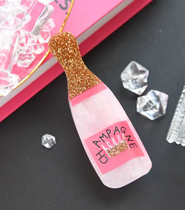 Champagne Bottle Hair Claw Clip