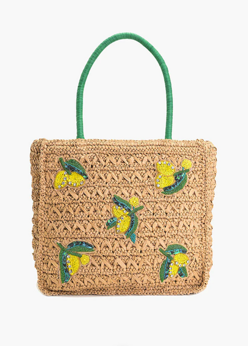 Limoncello Raffia Tote Bag