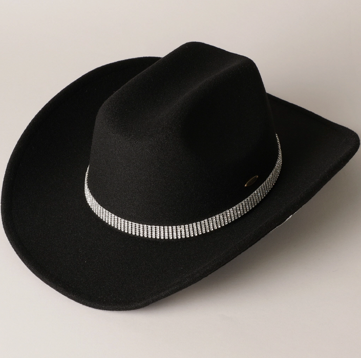 Rhinestone Trim Cowboy Hat