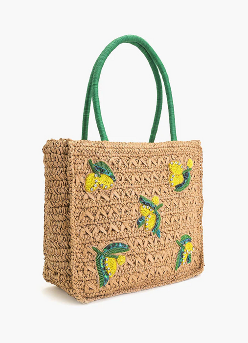 Limoncello Raffia Tote Bag