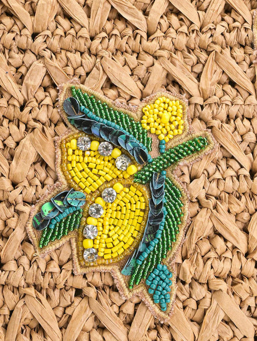 Limoncello Raffia Tote Bag