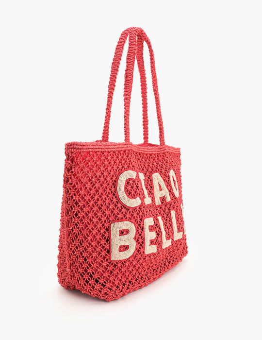 Ciao Bella Beaded Macrame Tote