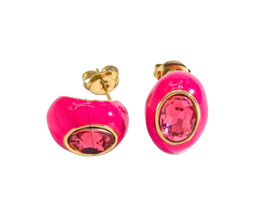 Huggie Crystal Stud Earrings
