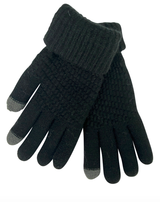 Lined Touch Screen Glove - Black
