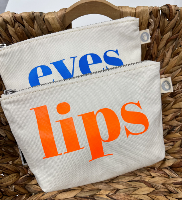 Neon Orange LIPS - Makeup Bag